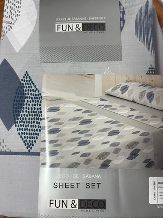 Sábanas cama 150cm - 3 piezas - gris