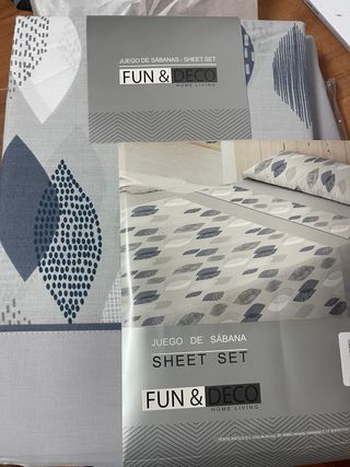 Sábanas cama 150cm - 3 piezas - gris