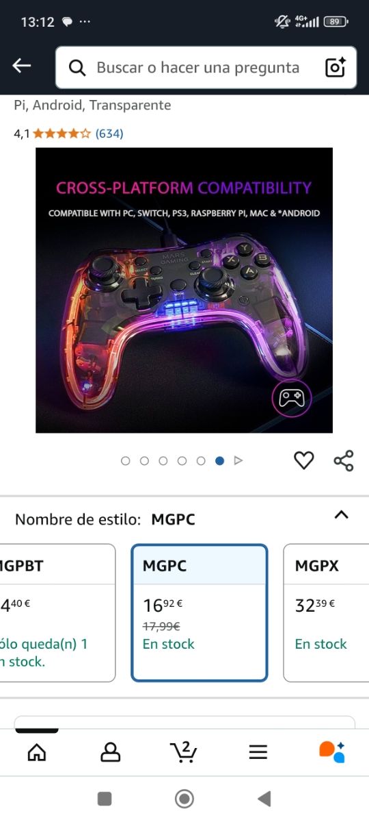 Pack 2  Mandos Mars Gaming MGP- PC, MAC, PS3, Swit