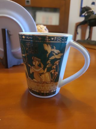 Plato y vaso cerámica pintada a mano