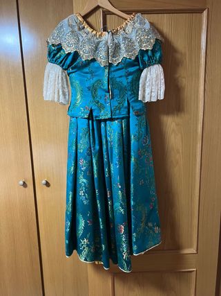 Traje Fallera niña - Azul y Dorado