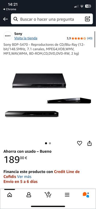 Reproductor BluRay Sony 3D CD y DVD