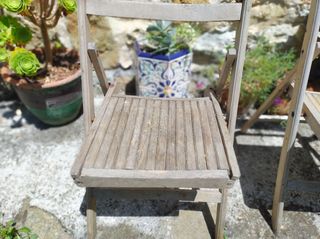 Sillas plegables madera - 2 unid.