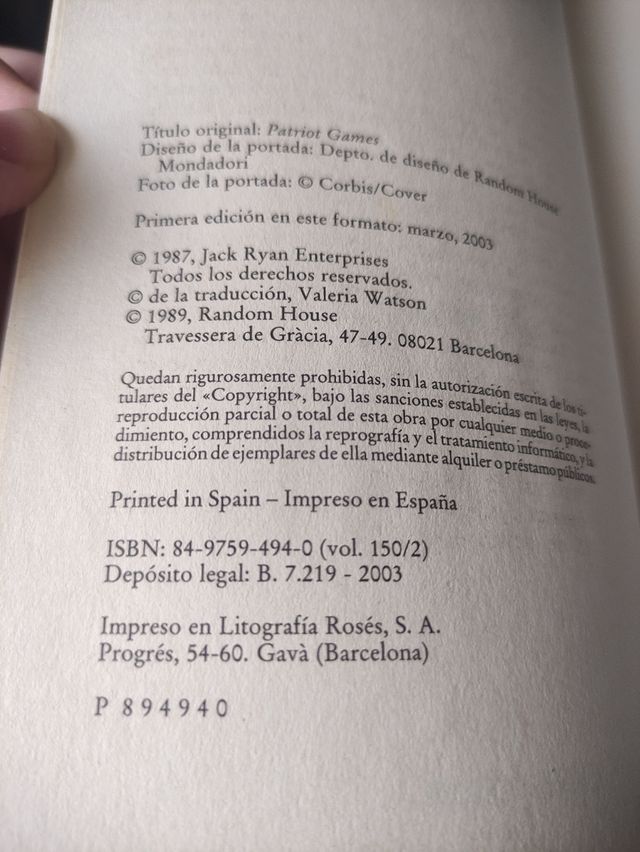 Lote Pack Libros Novelas Tom Clancy