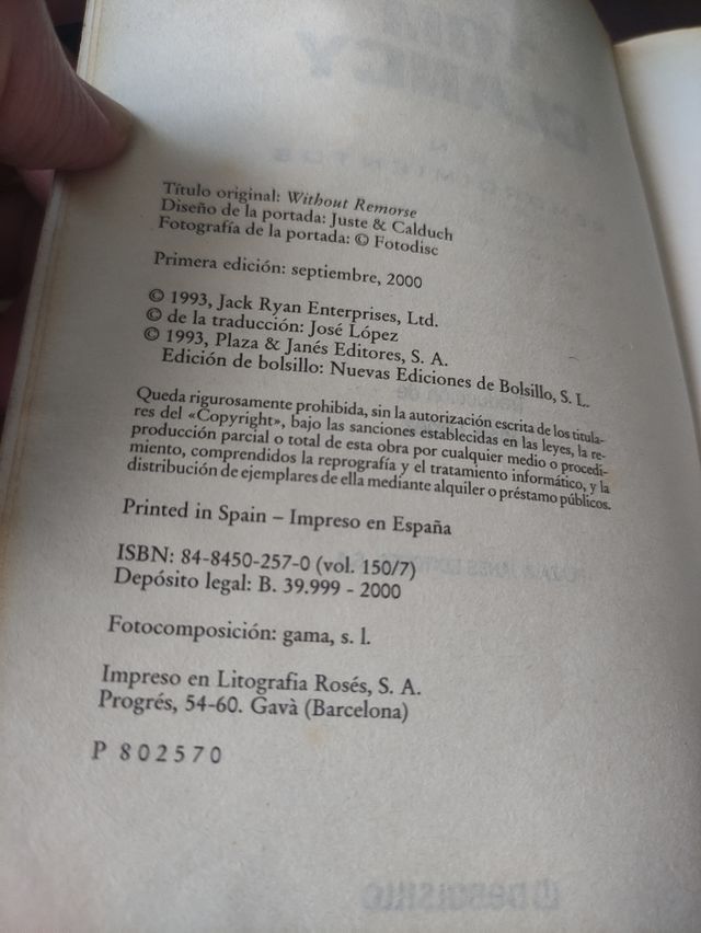 Lote Pack Libros Novelas Tom Clancy