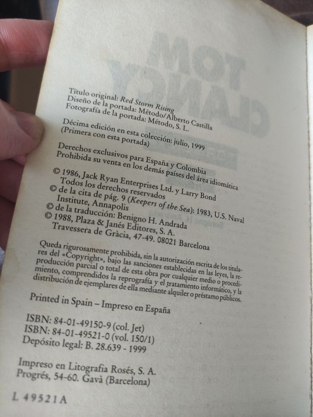 Lote Pack Libros Novelas Tom Clancy