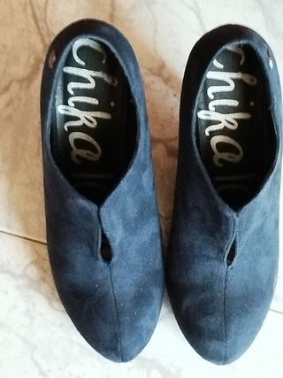 Zapatos tacón azul marino 38