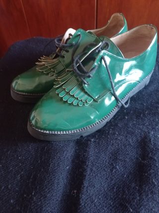 Zapatos Oxford Verde Brillante