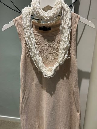 Vestido Mango beige talla XS - boho