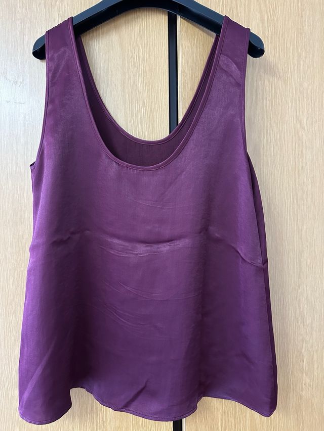 Blusa Zara S - morada - satinada