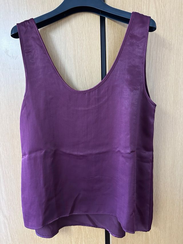 Blusa Zara S - morada - satinada
