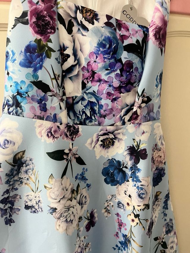 Vestido Goddiva floral azul