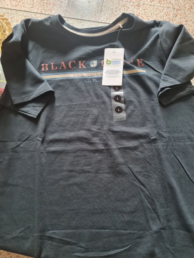 2 T-Shirt Black Olive Jean Pascale (M/L)