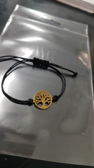 Pulsera árbol vida acero negra