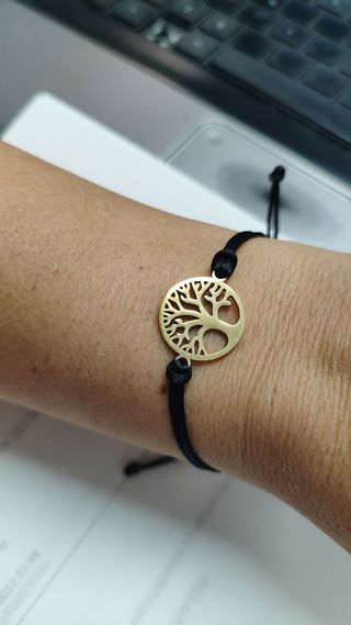 Pulsera árbol vida acero negra