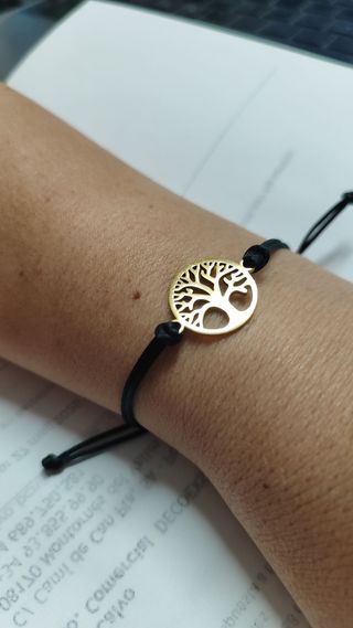 Pulsera árbol vida acero negra