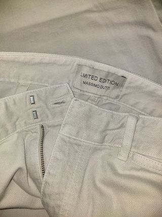 Pantalones campana Massimo Dutti blancos