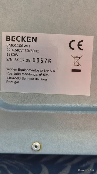 Horno eléctrico Becken - Mini horno