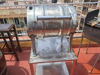 Barbacoa artesanal de barril todo de acero inoxida