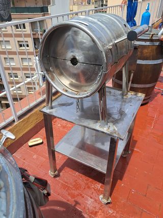 Barbacoa artesanal de barril todo de acero inoxida