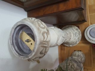 Jarrón columna mármol tallado