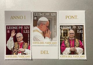 Francobolli Papa Leone XIV Vaticano 2025