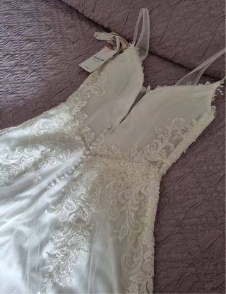 Vestido novia encaje blanco
