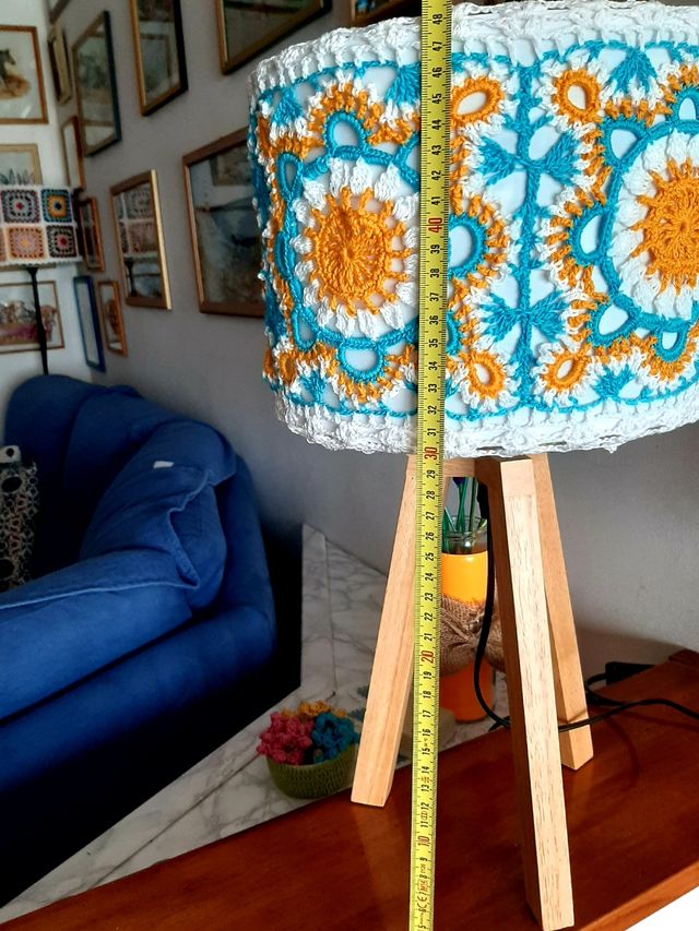 Lampada uncinetto | Tavolo shabby chic