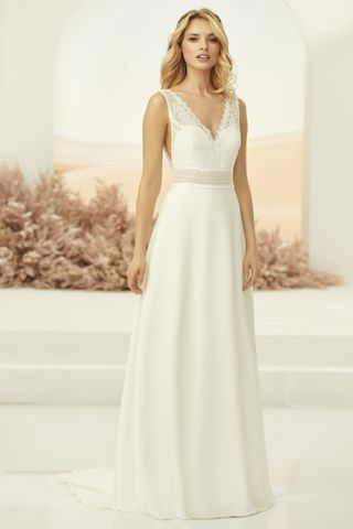 Vestido novia T 46 Crepe y Encaje