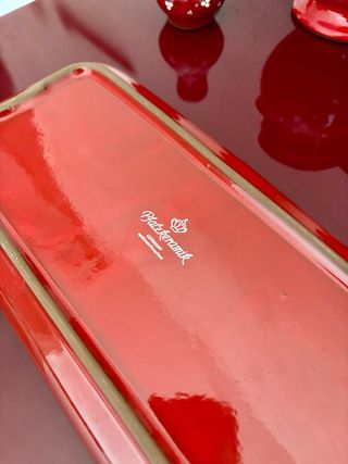 Set da tavola vintage ceramica tedesca rosso 