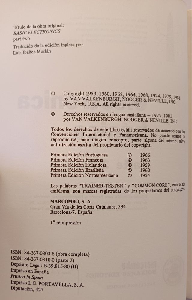 Tres libros Electrónica básica en español N°2,4,5