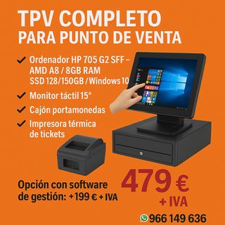 TPV Completo con Monitor Táctil + Impresora