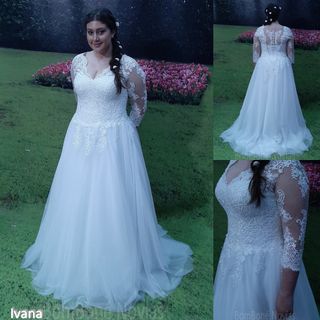 Vestido Novia T 58 Encaje Tul Talla 58