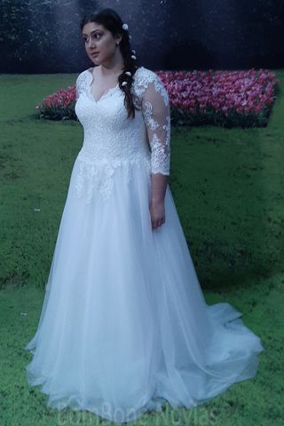 Vestido Novia T 58 Encaje Tul Talla 58