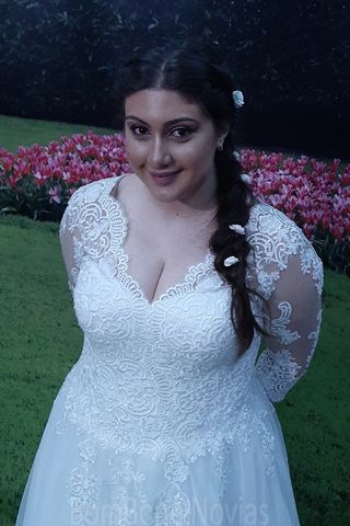 Vestido Novia T 58 Encaje Tul Talla 58