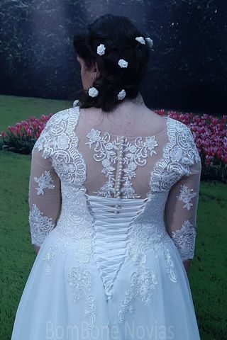 Vestido Novia T 58 Encaje Tul Talla 58