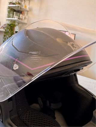 Casco moto 130R negro/morado