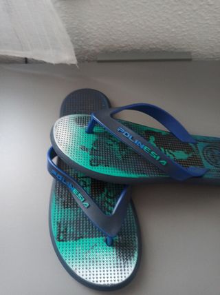 Chanclas Polinesia - Azul/Verde - 40.
