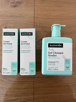 Suavinex: crema pañal + gel champú