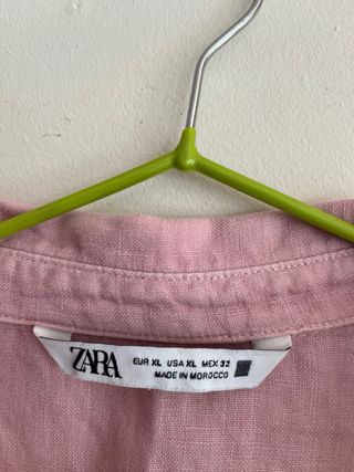Blusa lino rosa Zara - Talla XL