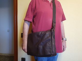 Bolso Piel Marrón Hombre