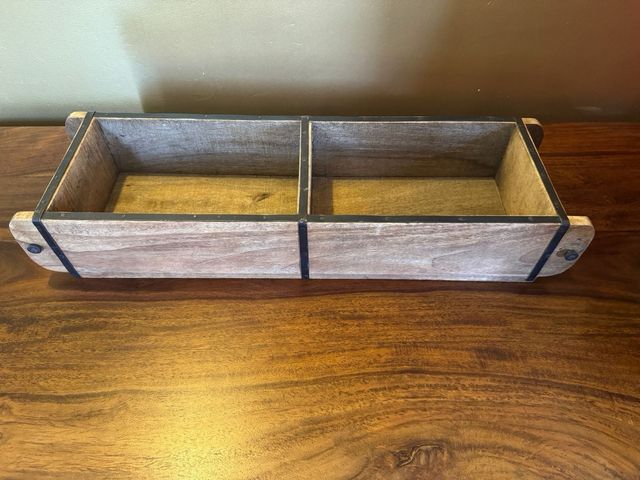 Cajas y bandeja madera decorativas