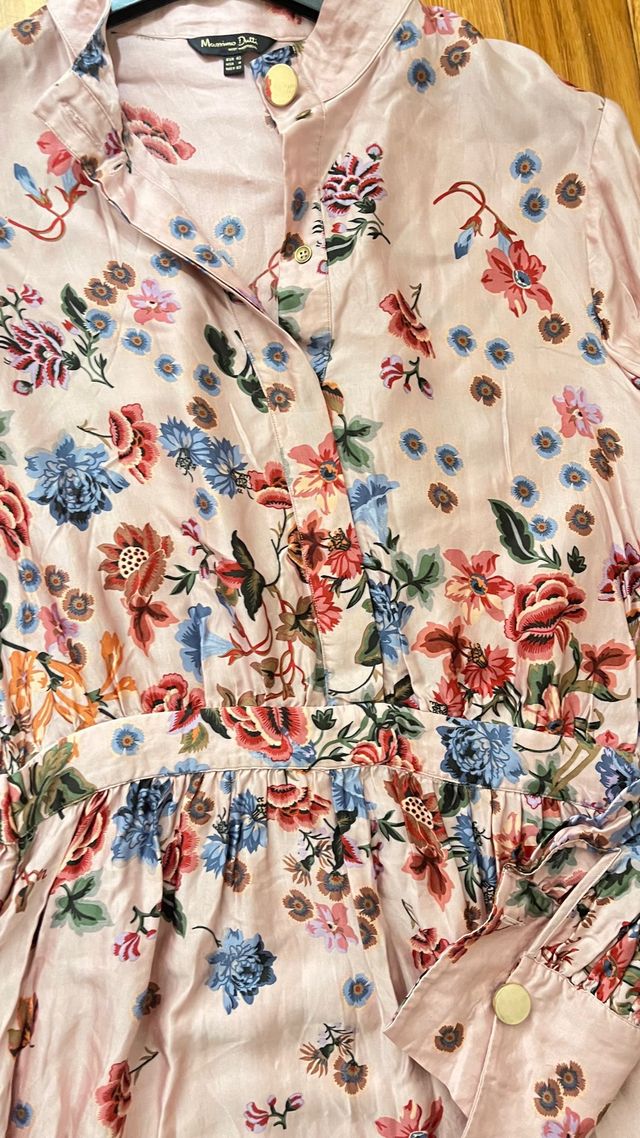 Vestido Massimo Dutti rosa - Talla m -s