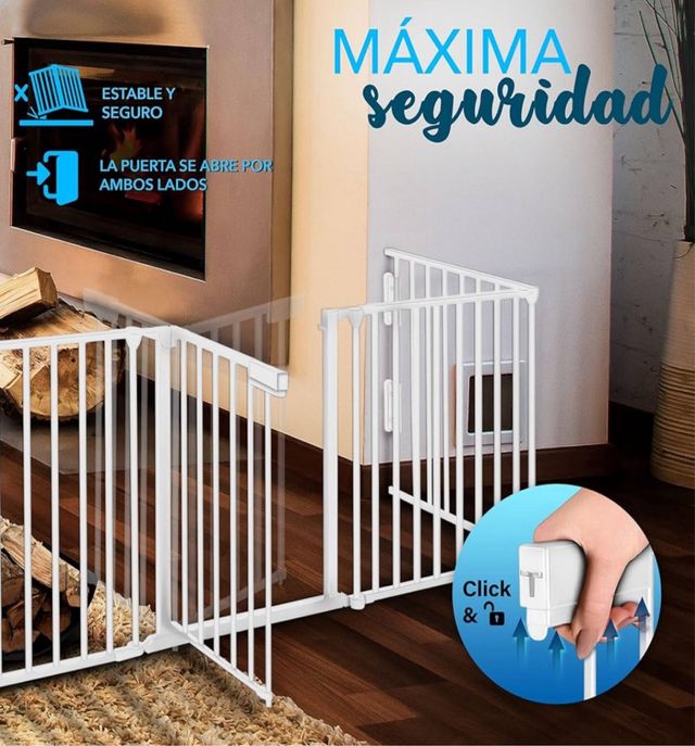 Barrera Seguridad Metalica Bebé o Mascotas 300cm