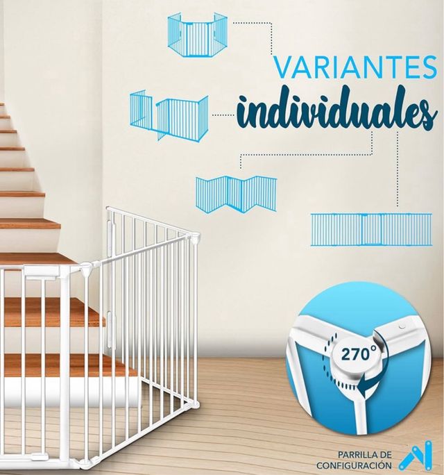 Barrera Seguridad Metalica Bebé o Mascotas 300cm