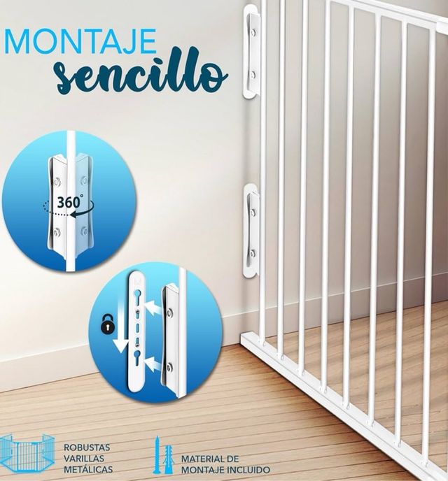 Barrera Seguridad Metalica Bebé o Mascotas 300cm