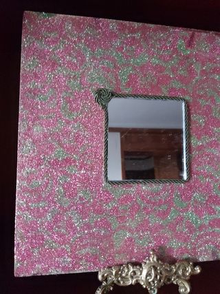 Specchio glitterato fatta a mano