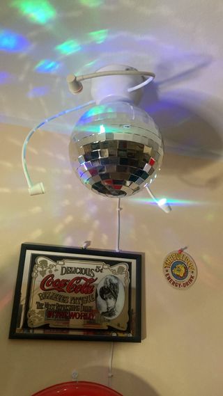 Lampara discoteca espejo plata