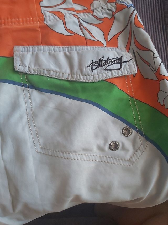 Bañador Billabong azul-naranja talla 34 hombre