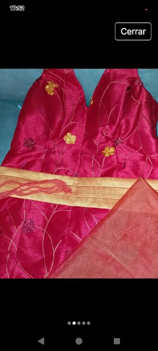 Vestido rojo y naranja fiesta